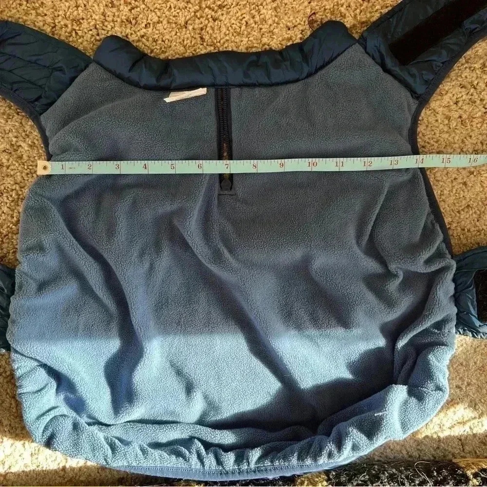 Dog Cat Coat Puffer Nano Jacket Iridescent Blue Silk and Down Feel Medium